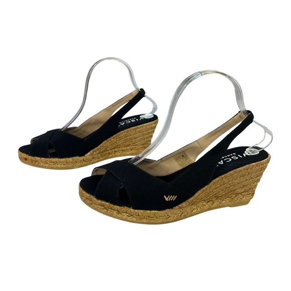 Viscata Calella Canvas Espadrille Platform Wedges‎ Sling Back Size EU41 US10 - Picture 3 of 11